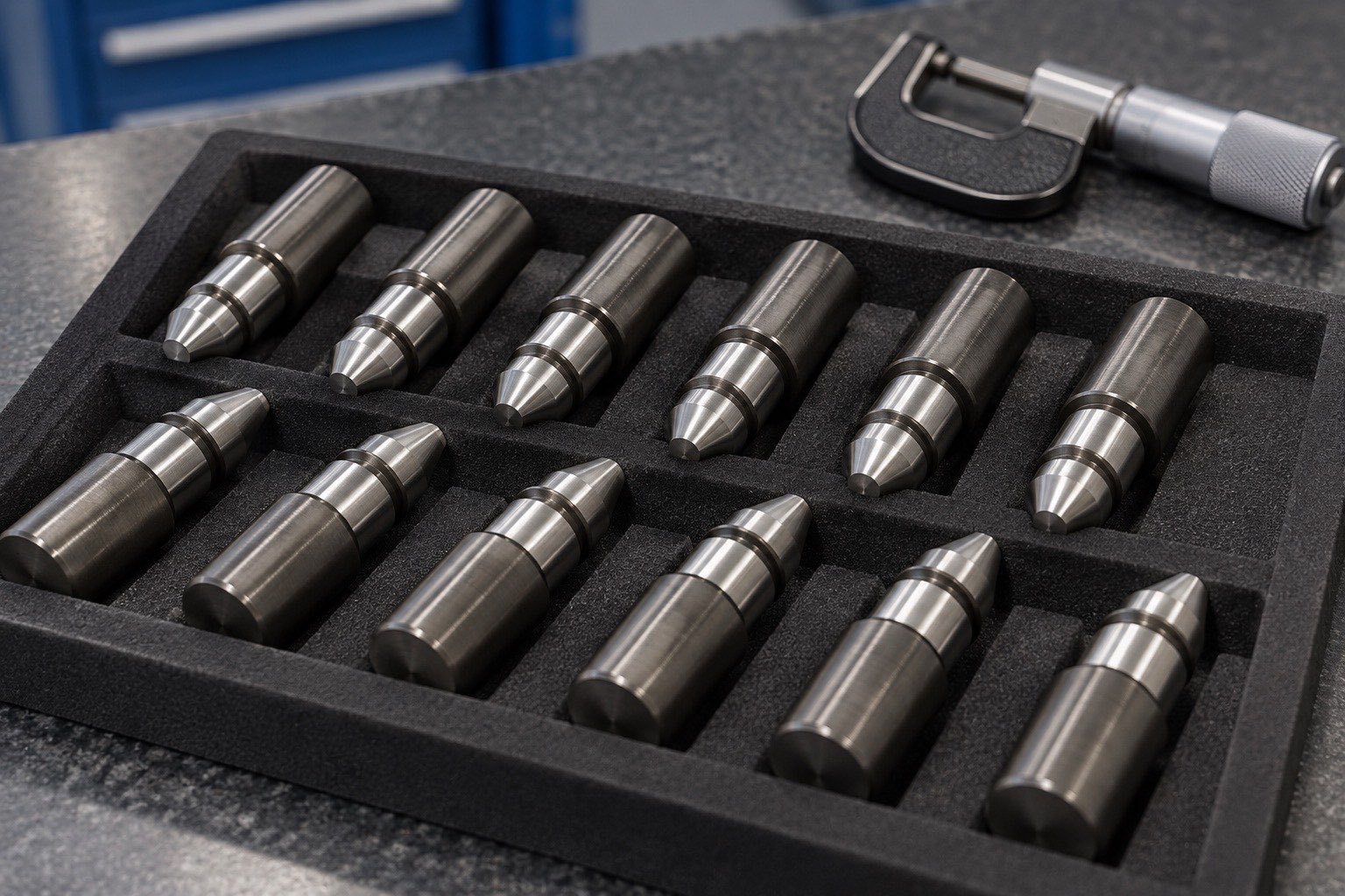 Repeat batch of precision-machined custom connection pernos
