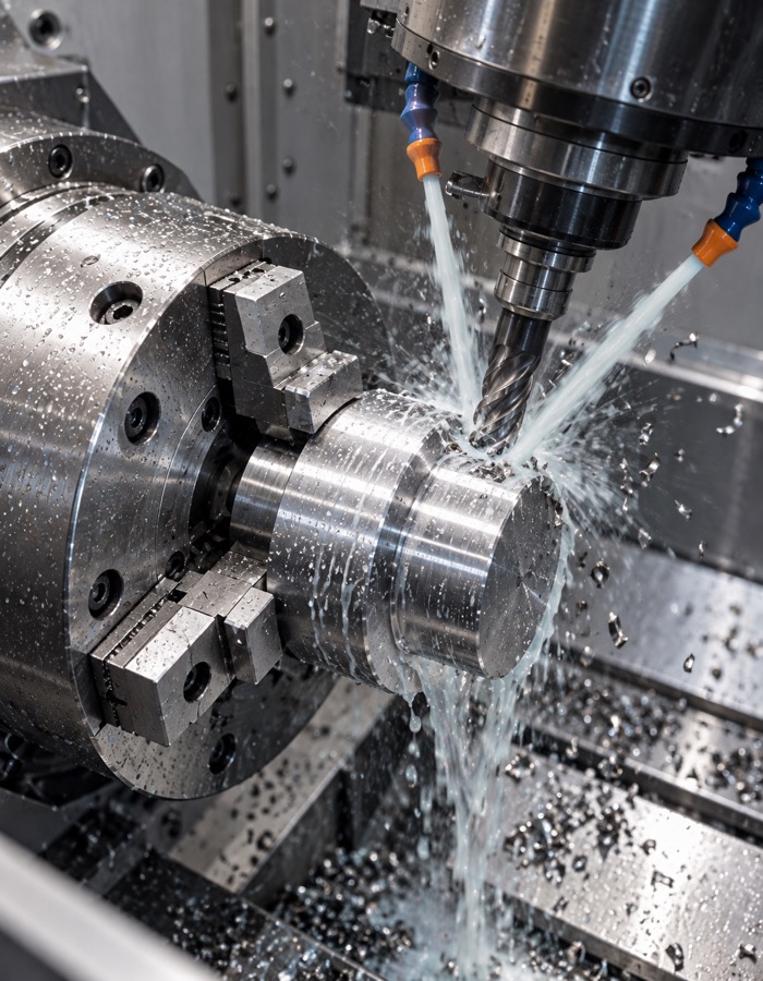 Usinage CNC mill-turn en cours
